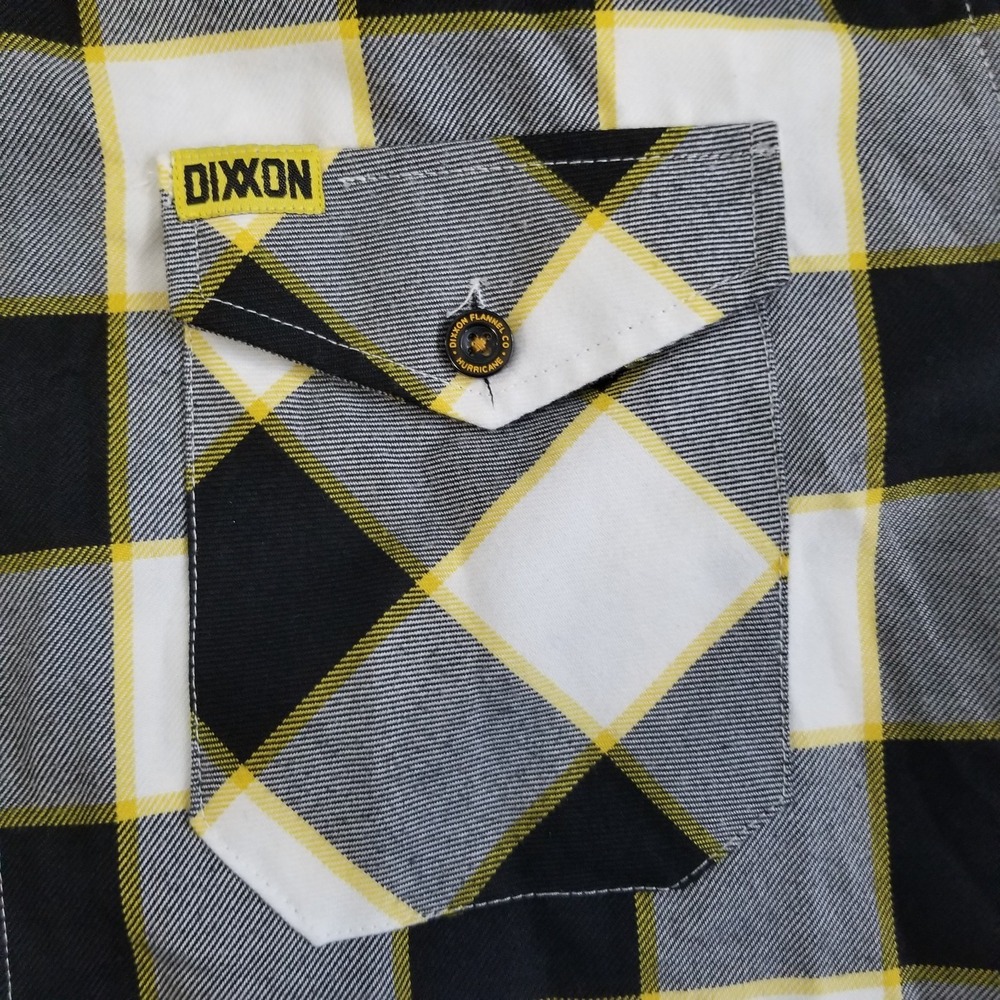 Dixxon Flannel Hurricane Shirt Mens Large Black Yellow Plaid D-Tech Motorcycle - Picture 3 of 7